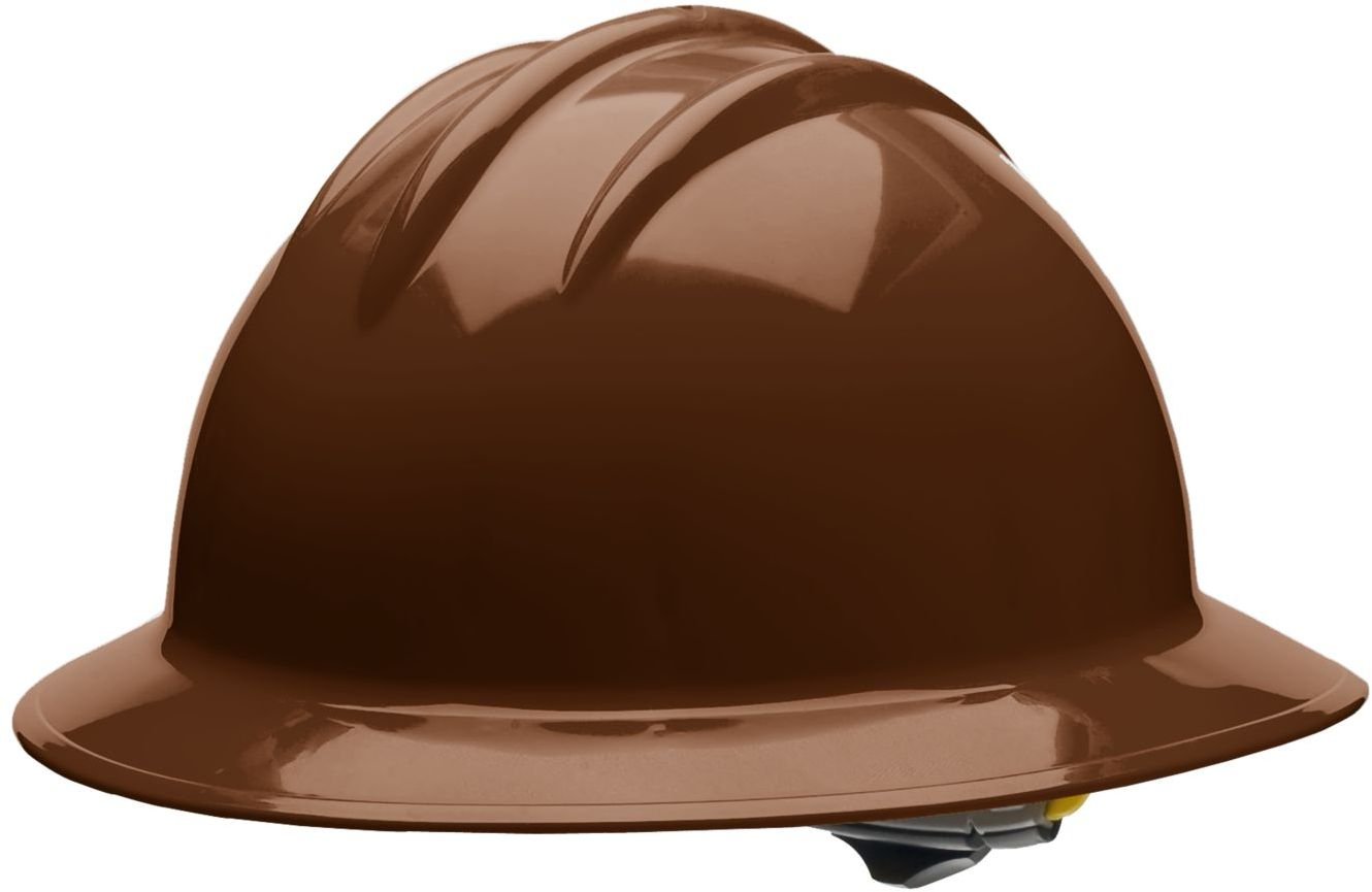 brown full brim hard hat