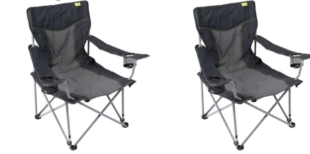 Kampa 2 X Cocktail Folding Beach Low Chair Charcoal