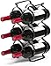 Mango Steam 6 Bottle Counter-top Wine Rack - Storage Organizer for Kitchen Countertops, Pantry, Fridge - (Black)