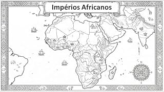 Livro Impérios Africanos: História, cultura e civilizações africanas em um livro educativo para colorir