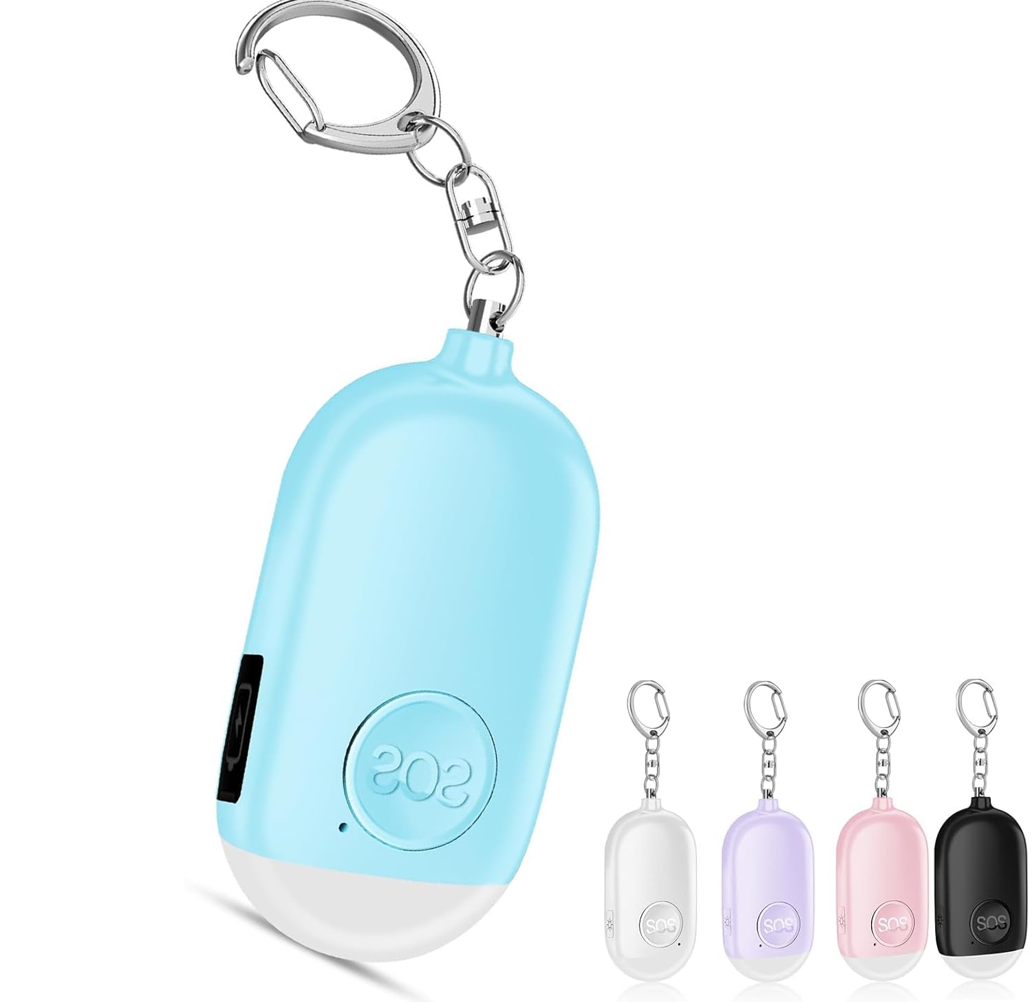 Personal Safety Alarm Keychain, Rechargeable 130dB Emergency Siren with LED Flashlight, Portable Self Defense Security Alarm for Women Girls Kids Elderly Students, Bag & Backpack