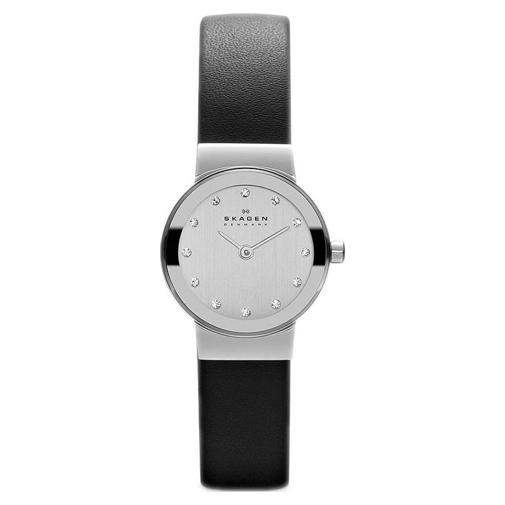 Skagen Watch for Women Freja Lille, Two Hand Movement, 22 mm Silver Stainless Steel Case with a Leather Strap, 358XSSLBC — image 1