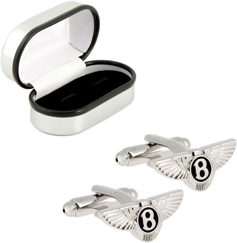 Bentley Cufflinks Collectable Cuff Links Gift Luxury Sports Car Owner Lover Chrome Silver Presentation Box Novelty Ideal Men's Jewellery Favourite Business Wedding Valentines Anniversary Birthda