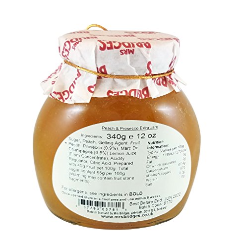 Mrs Bridges Peach and Prosecco Preserve, 12-Ounce