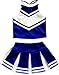 Total 2550 Little Girls' Cheerleader Cheerleading Outfit Uniform Costume Cosplay Blue/White (M /5-8)