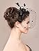 vimans Women's Bowknot Feather Detachable Cocktail Party Veil Fascinator Hair Clip Hat Black