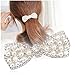 Casualfashion 1Pcs Korean Style Crystal Rhinestone Hair Barrettes Butterfly Pearls Hair Clips Pins for Women Girls (Silver)