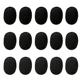 eBoot Lapel Headset Microphone Windscreens, Foam Microphone Covers, Mini Size, 15 Pack