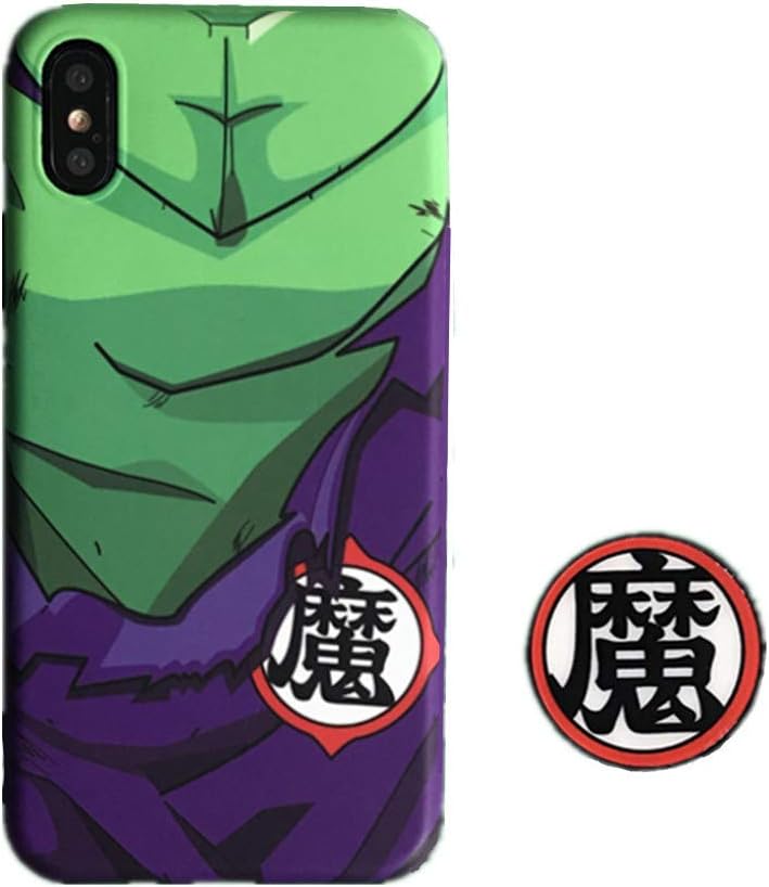 for iPhone 8 Plus Case, for iPhone 7 Plus Cover, Dragon Ball Super Majin Piccolo Silicone Cover with Airbag Holder Stand Soft Case Cover for iPhone Xs Max XR 6S 7 8 Plus (for iPhone 7 Plus/8 Plus)
