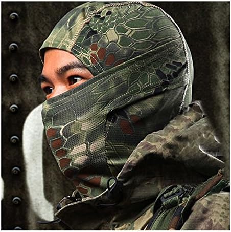 NOMENI 1PC Tarnung Armee Radfahren Motorrad Cap Balaclava Hüte Vollgesichtsmaske (Green)