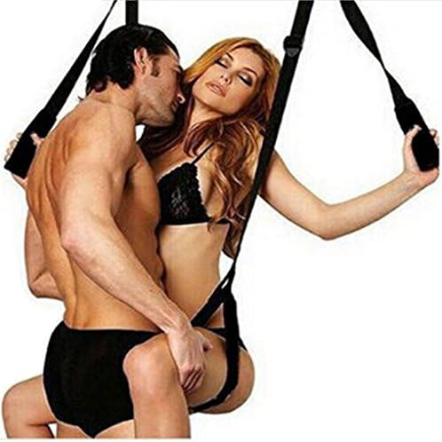 Hanging on Door Swing Set - Adult Fantasy Door Swing Swivel Swing with a Seat for Women Couples Bedroom Item Gift, Holds up to 600 lbs(Black)
