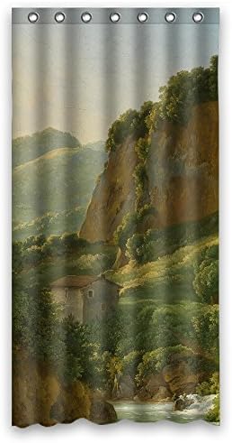 NASAZONE The Beautiful Scenery Landscape Painting Bath Curtains Of Polyester Width X Height / 36 X 72 Inches / W H 90 By 180 Cm Decoration Gift For Father Teens Valentine Mother Couples.