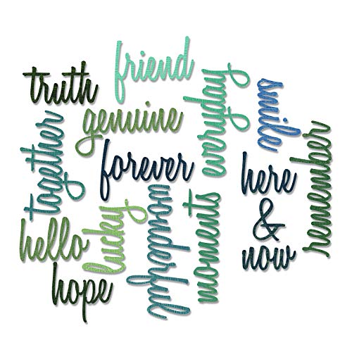 Sizzix, Multi Color, Thinlits Die Set 660225, Friendship Words Script by Tim Holtz, 16 Pack, One Size