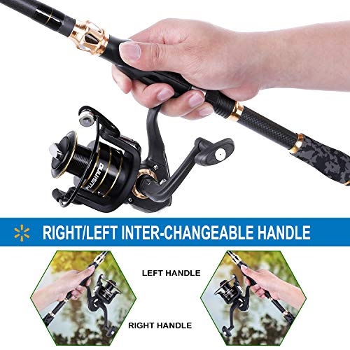 PLUSINNO Fishing Rod and Reel Combos Carbon Fiber Telescopic Fishing