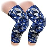 Bucwild Sports Knee Pads/Padded Compression Pro Knee Sleeves (1 Pair) Youth & Adult Sizes - Basketball Wrestling Volleyball Black White Red Blue