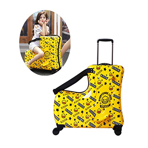 Portable-childrens-travel-thickening-trolley-caseUnisex-Travel-Tots-Kids-luggage-Yellow-duck-20