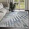 Abani 7'9"x10'2" Blue Grey & Beige Floral Palm Leaf Pattern Area Rug Rugs - Nova Collection Modern Eclectic Style Accent Rug 512eJcFBY1L