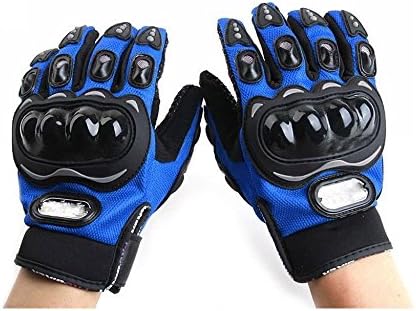 Probiker pro biker full blue Leather Motorcycle Gloves (Blue, L)