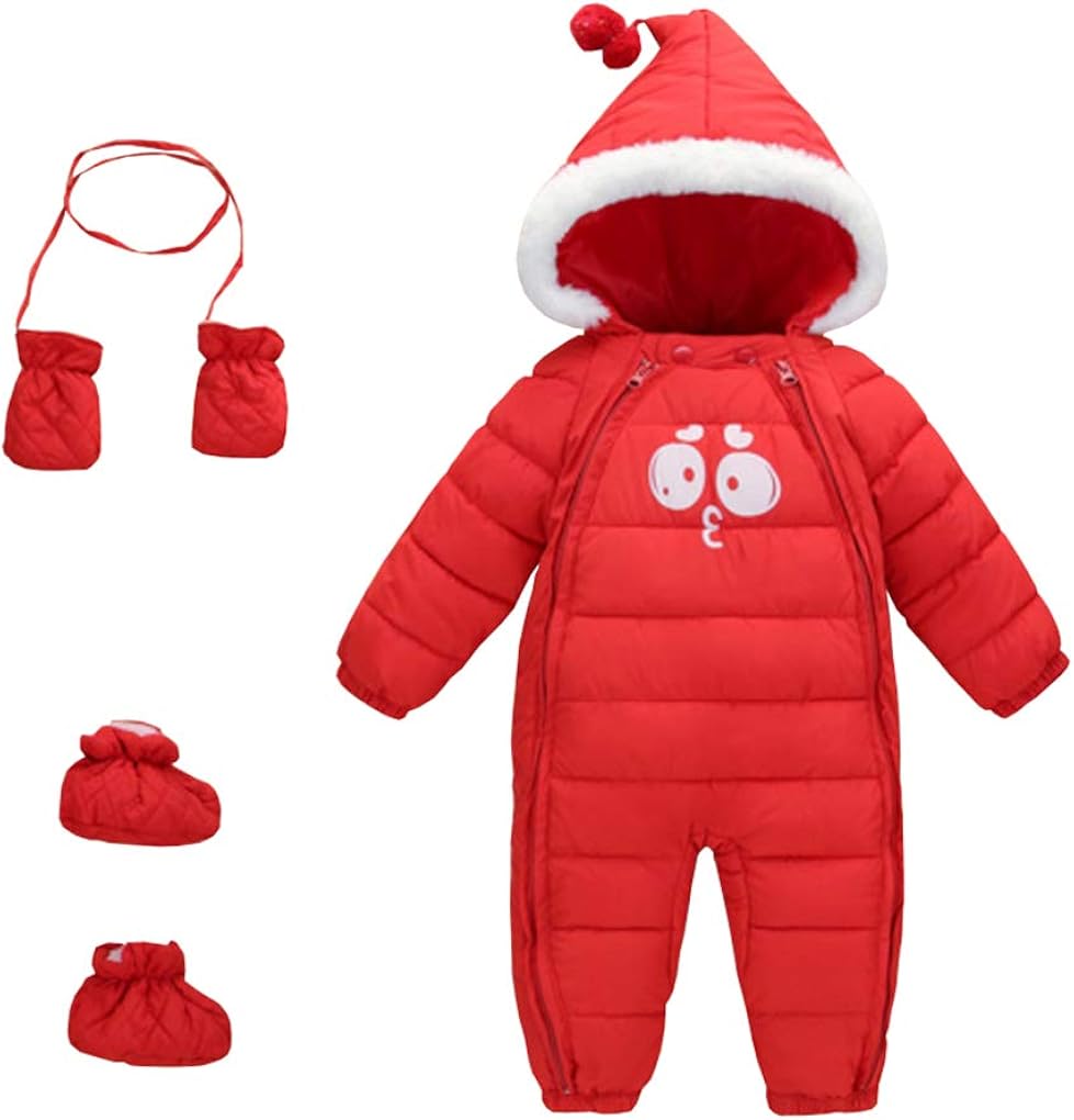 Baby 3 Piece All in One Hooded Puffer Winter Thick Down Snowsuit