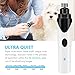 Ultra Quiet Pet Nail Grinder for Dogs Electric Rechargeable USB Charging Dog Nail Grinder Trimmer Clipper for Small Medium Large Dogs Cats and Other Animal Paws