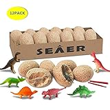 SEAER Dinosaur Toys, 12 Unique Dinosaur Eggs, Dino Egg Dig Kit Kids Gifts, Dinosaur Fossil Excavation Eggs Kit, Easter Archaeology Science STEM Kids Toys for Age 6 + Years Old Boys Girls Gifts