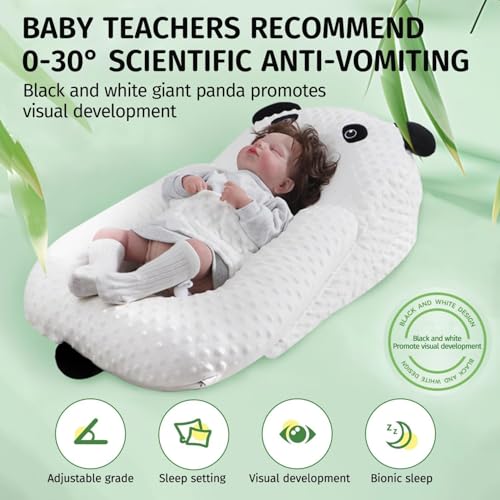 Nursing Pillow for Baby Feeding & Sleep - Soft Comfort Design with Removable Washable Cover, Gentle Incline to Ease Discomfort, Cozy Lounger for Infants, Newborn Essentials Gift Set (White)