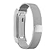 Fitbit Alta Band, UMTETE Fully Magnetic Closure Clasp Mesh Loop Milanese Stainless Steel Replacement Accessory Bracelet Strap with Metal Frame for Fitbit Alta Fitness Tracker Silver