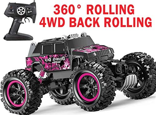 Rc Trucks 4WD RC Car Off Road Remote Control Car 1:14 Climbing Car 2.4Ghz 4WD Monster Truck Remote Control Truck Automatic Tipping Function Four-Wheel Drive Cool Searchlight With Waterproof Function