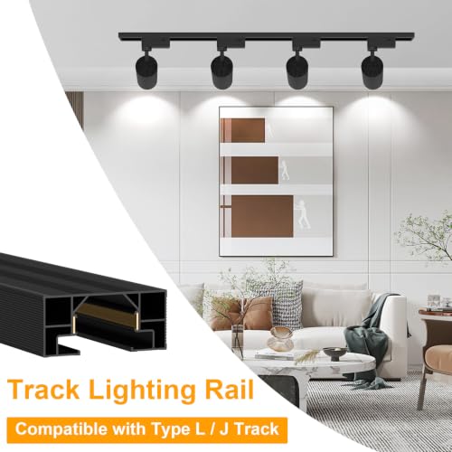 Bacane Track Lighting Kit 20W, Adjustable LED Lights 3000k-4000k-6500k, Track Lighting Fixtures Ceiling For Kitchen Accent Art, 800LM (Light - 4P)