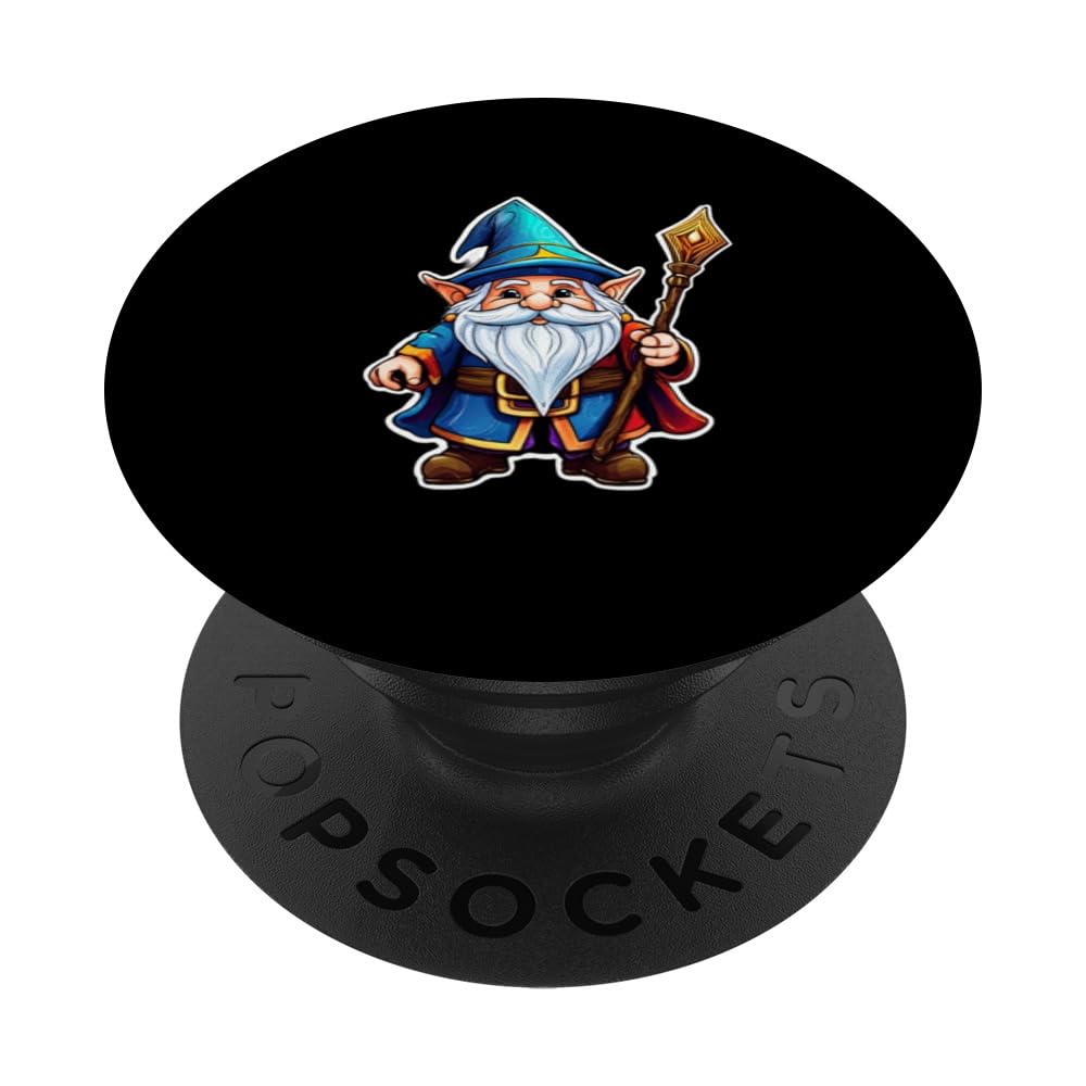 Magical Gnome Wizard Illusionist Fantasy Beard Sketch PopSockets Swappable PopGrip