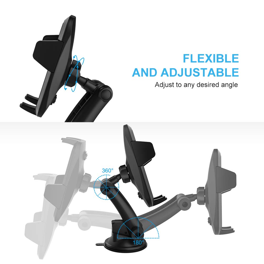 Cell Phone Holder for Car, Car Phone Mount, Yostyle Car Windshield & Dashboard Phone Mount Cradle for iPhone X/Xs/XR/Xs Max/8/8Plus/7/6s/SE,Galaxy S10/S9/S8/S7/Note 8 9,LG, Nexus, Sony,BlackBerry