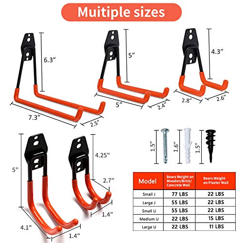 Recie Garage Organization Hooks Heavy Duty,Screw Garage Hooks Wall