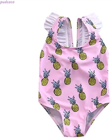 Boniface3 Children Kids Baby Girls Bikini One-Piece Sleeveless Pineapple Print SwimwearSwimsuit