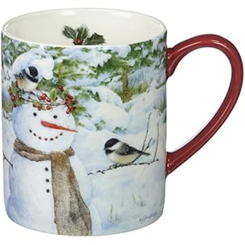 Lang Chickadee Snowman Mug by Jane Shasky, 14 oz, Multicolored