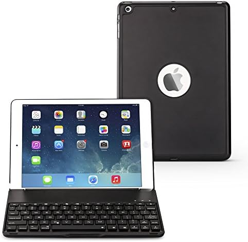 Ipad Air Keyboard Case, NOVT Aluminum Alloy 7 Color Backlit Ultra Thin Smart Bluetooth Wireless iPad Air Keyboard with Protective Case Cover Stand Auto Sleep/Wake for Apple iPad Air (Black)