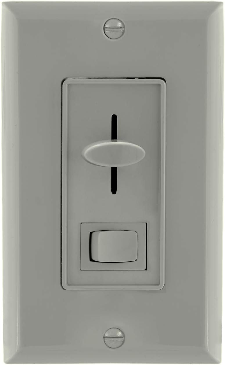 Maxxima 3-Way/Single Pole Dimmer Electrical light Switch 600 Watt max, LED Compatible, Wall Plate Included (2 Pack) - - 