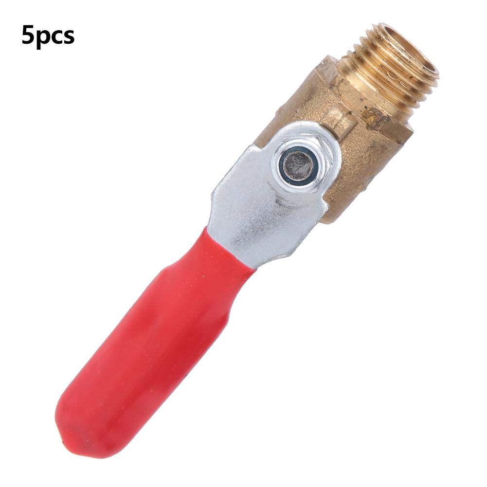 5 Pcs Heavy Duty Brass Mini Ball Valve Shut Off Switch G1/4 Double Male Thread - Image 3