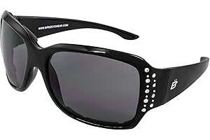 Birdz Eyewear LadyBird Womens Fashion Padded Motorcycle Sunglasses Riding Glasses w/Rhinestones Black