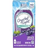 Crystal Light Drink Mix, Grape With Caffeine, On The Go Packets, 10 Count (Pack of 12 Boxes)