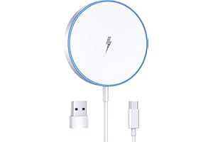 WTUHU Magnetic Wireless Charger 15w Apple Mag-Safe Charger for iPhone 17 Pro Max/17 Pro/17Air/17/16/15/14/13/12 Series AirPods Series LED Magnet Charging Pad Mag Safe Charger with Dual Charging Ports
