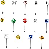 Handmade Pack of 14 1:87 HO Scale Signs Highway and Street Scenes Decor