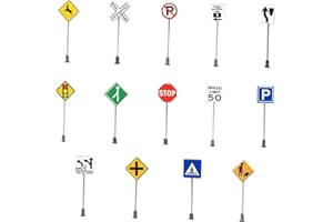 Handmade Pack of 14 1:87 HO Scale Signs Highway and Street Scenes Decor