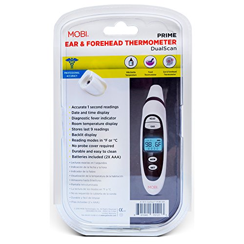 MOBI DualScan PRIME Ear & Forehead Thermometer with Food & Bottle Readings