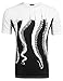 Coofandy Mens Octopus Short Sleeve Cotton T-Shirt Mens Print Tee Casual Shirts,Black,Medium