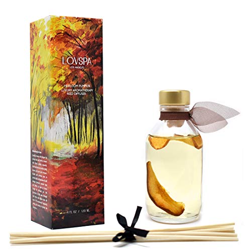 LOVSPA Apple Harvest Reed Diffuser Oil Set | Fresh Red Apples & Subtle Notes of Roasted Pears | Infused with Real Fruit! Perfect Fall & Holiday Scent! | Great Home Gift Idea