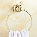 OWOFAN Crystal-Series Brass Towel Ring Glass Tissue Holder Wall Mounted,Gold Finished HK-23
