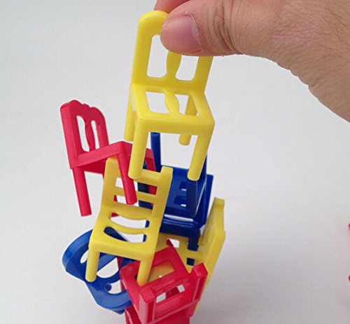 image for Fashionclubs 18pcs/set Plastic Balance Chair Stacking Ladder Game Inte