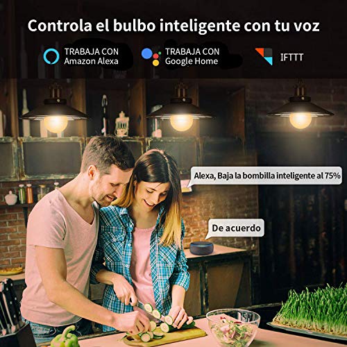 AISIRER-Bombilla-Inteligente-Bombillas-LED-WiFi-9W-806-Lmenes-Compatible-con-Amazon-Alexa-Echo-Echo-Dot-Google-Home-y-IFTTT-E27-Luz-Clida-2700K-Regulable-No-se-Requiere-Hub-Paquete-de-2