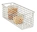 mDesign Farmhouse Decor Metal Wire Food Storage Organizer Bin Basket with Handles for Kitchen Cabinets, Pantry, Bathroom, Laundry Room, Closets, Garage - 16