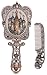 Nerien Vintage Mirror Comb Set Metal Handle Makeup Mirror Castle Antique Russian Style Hand Mirror with Comb Retro Decorative Tabletop Mirror Travel Folding Cosmetic Mirror Copper